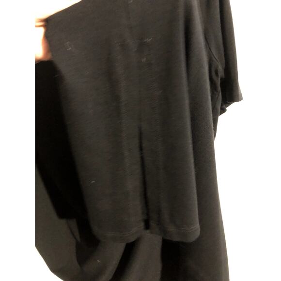 Eileen Fisher Viscose Jersey Round Neck Short Sleeve Dress Black Petite Large PL - Picture 4 of 6